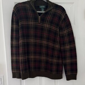 Ralph Lauren Women's Zip Up Plaid Sweater Size PL